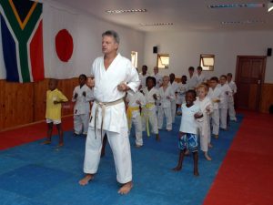 Karate training with Soon Pretorius.